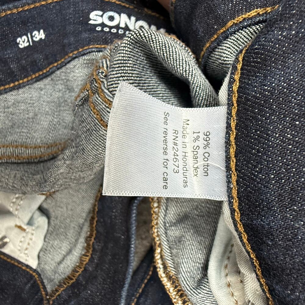 Sonoma Jeans Men's Size 32x34 Slim The Everyday Jean Stretch Dark Wash Split Hem - Picture 13 of 15